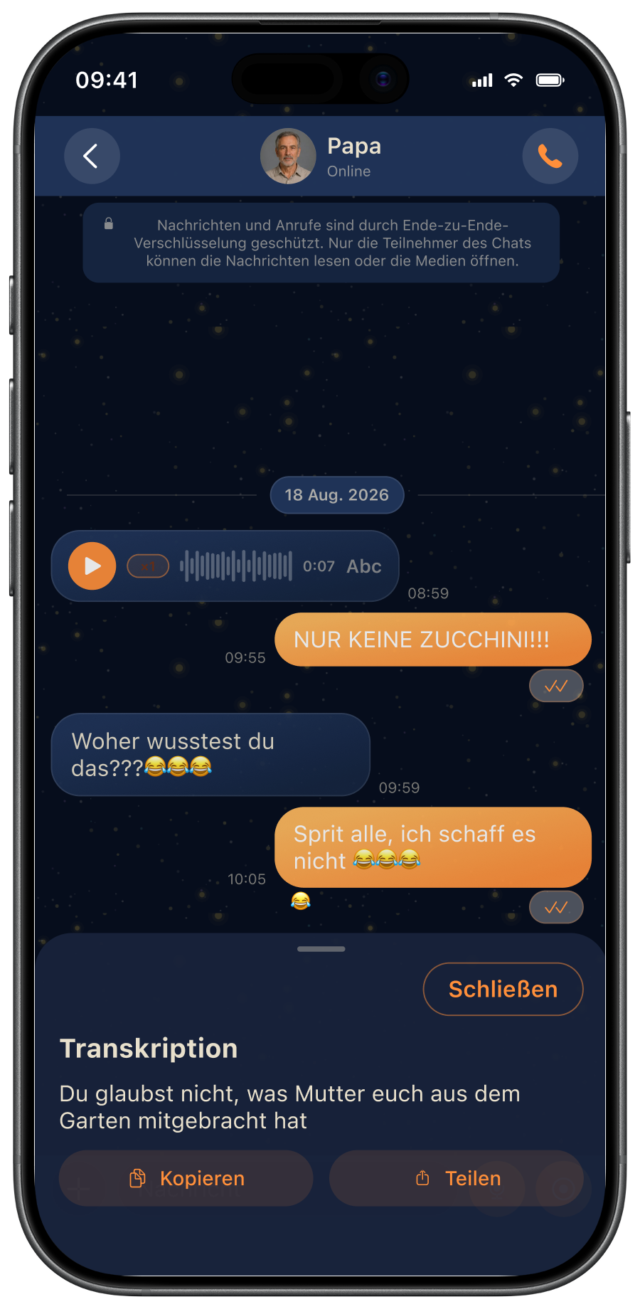 Sprachnachricht-Transkription