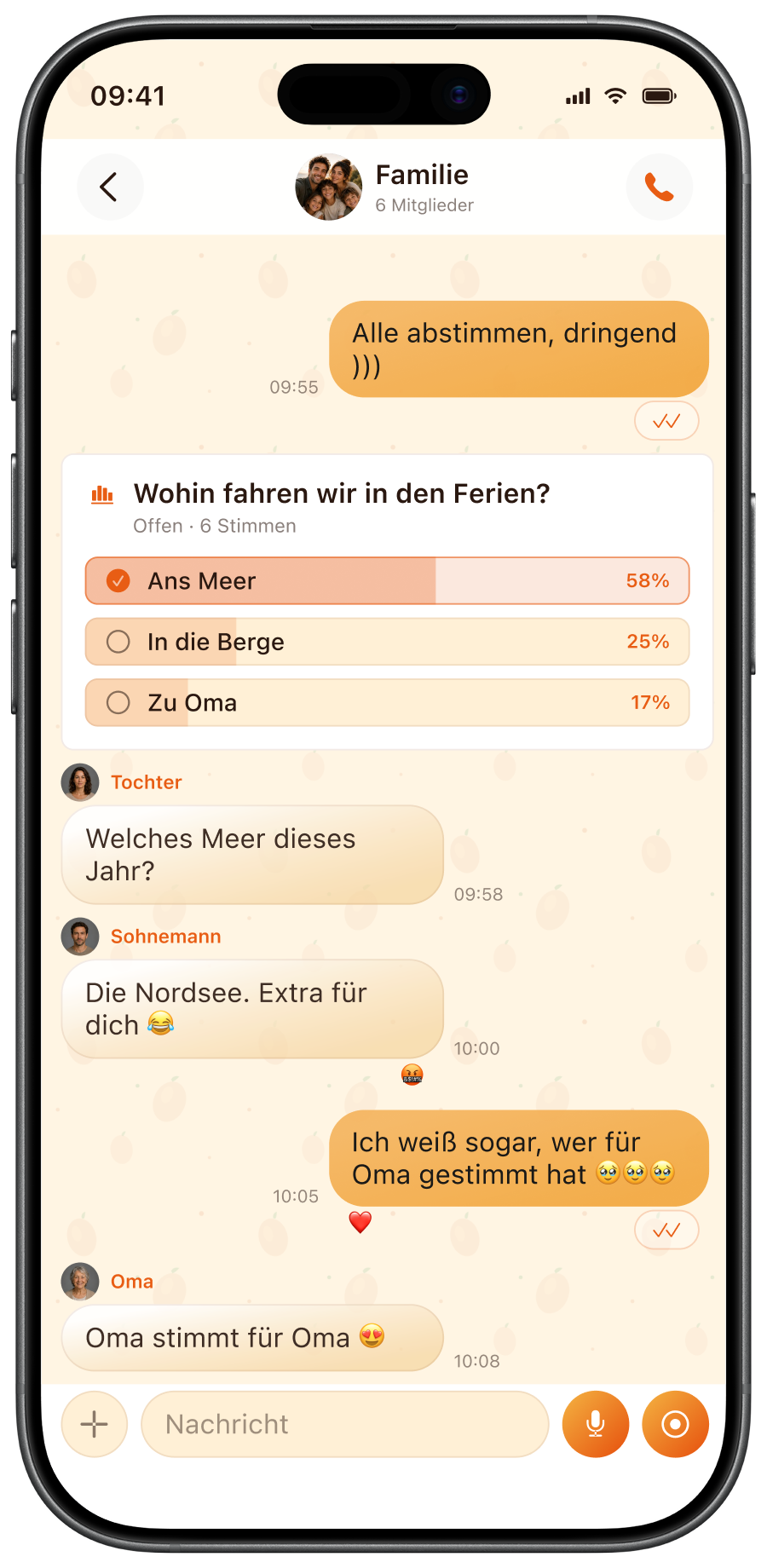 Umfrage in der Gruppe