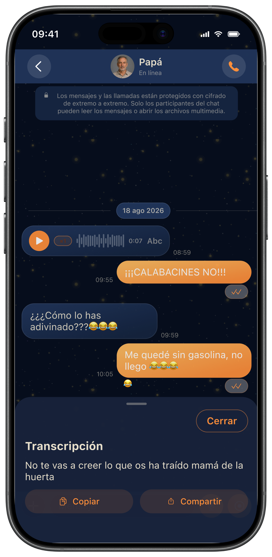 Transcripción de nota de voz