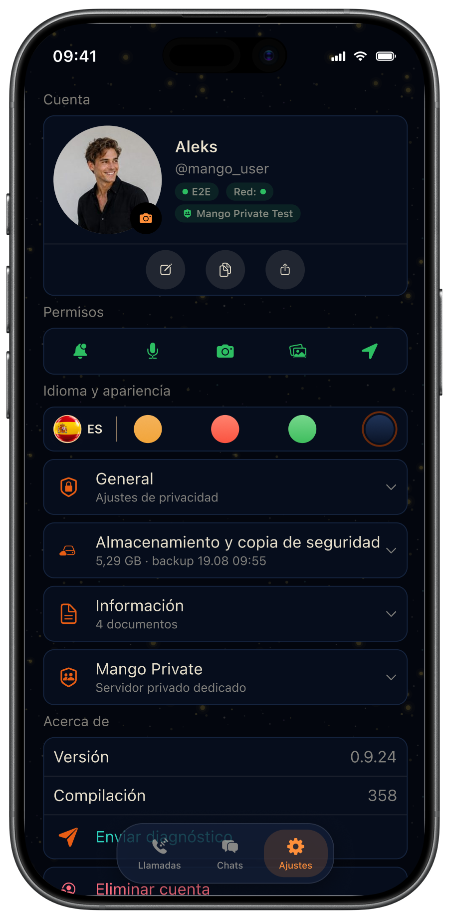 Ajustes de MangoConnect