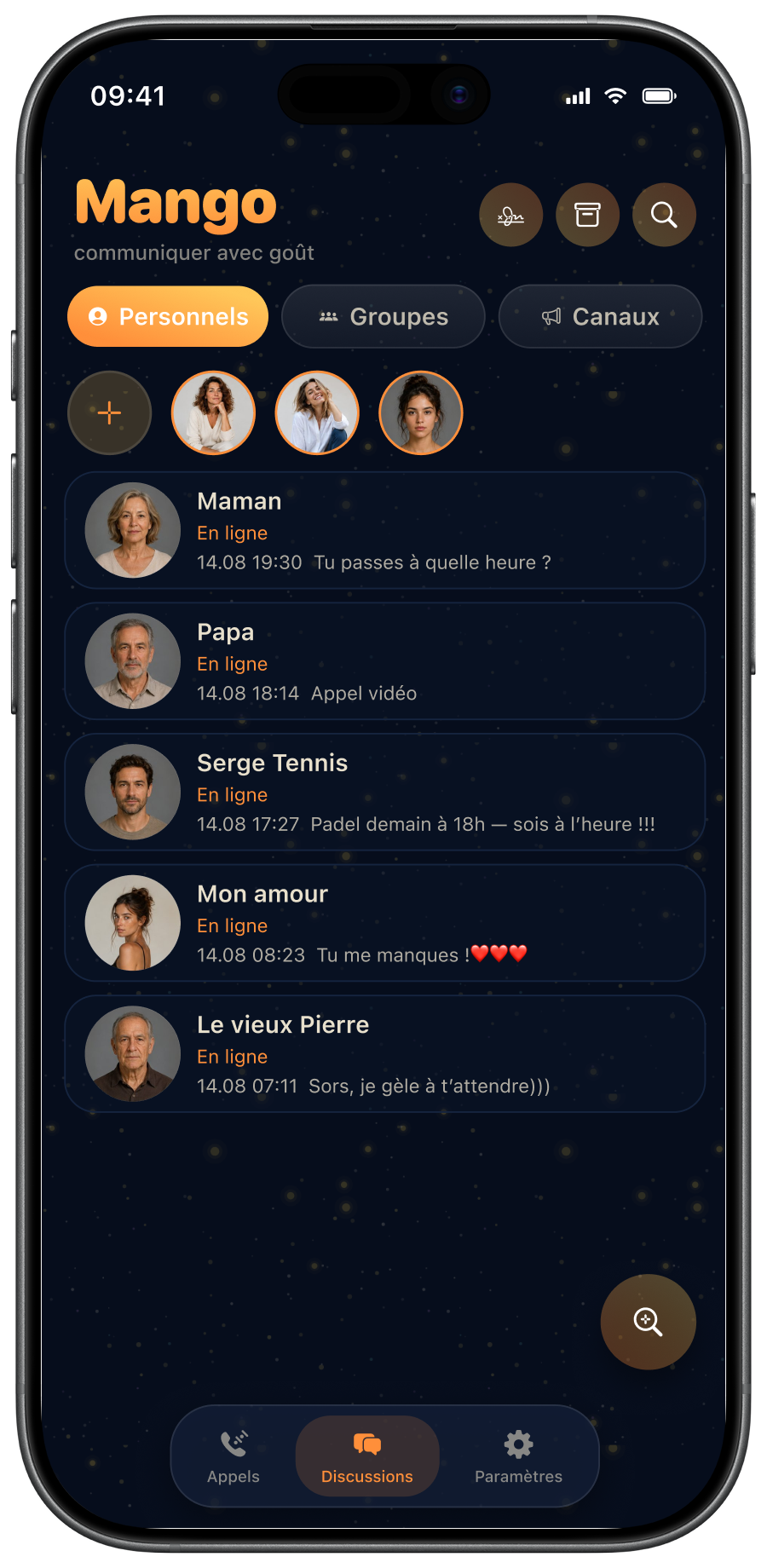 Liste des discussions