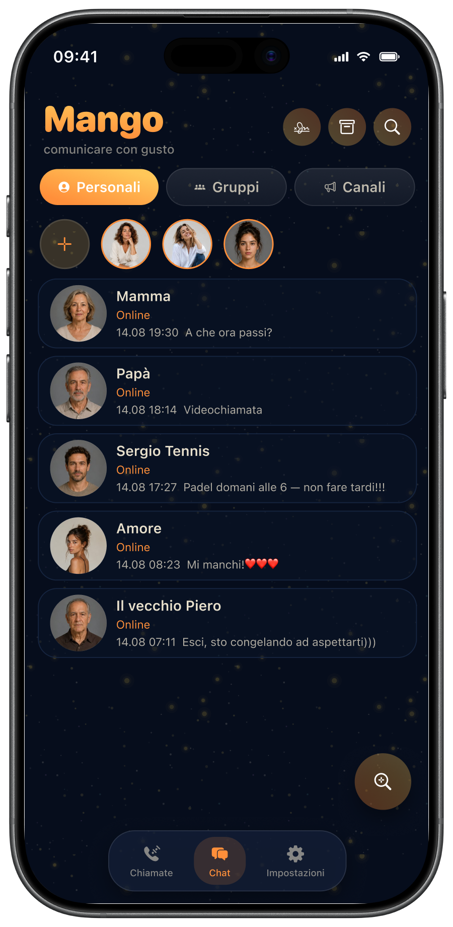 Lista delle chat